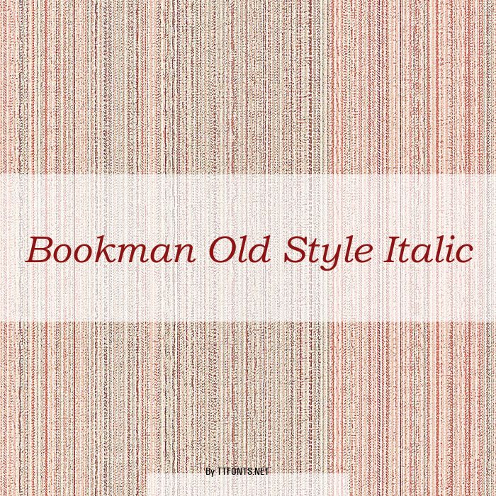 Bookman Old Style Italic example