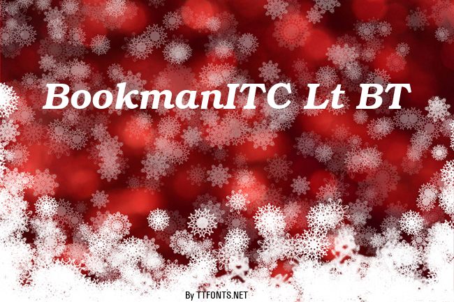 BookmanITC Lt BT example