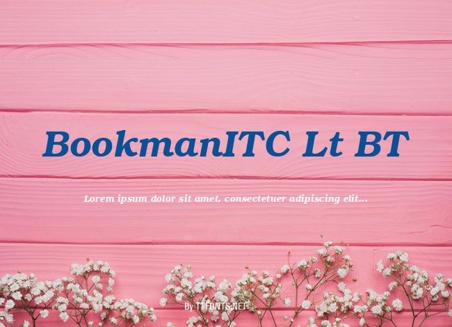 BookmanITC Lt BT example