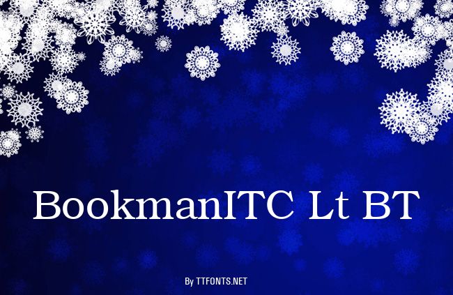 BookmanITC Lt BT example