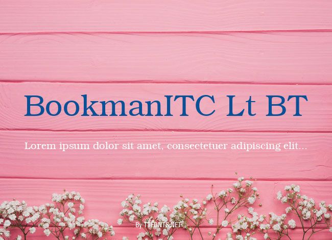 BookmanITC Lt BT example