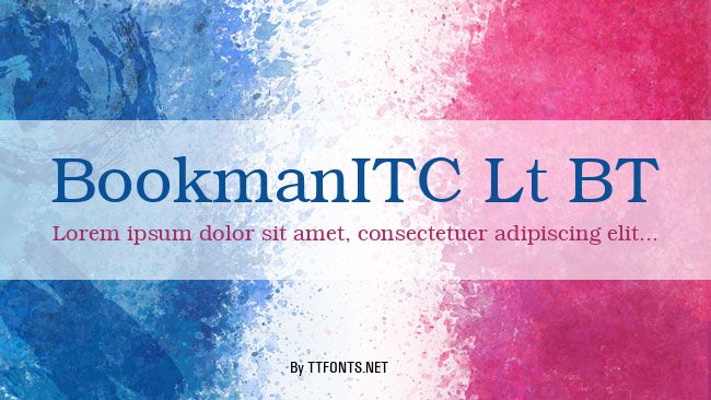 BookmanITC Lt BT example