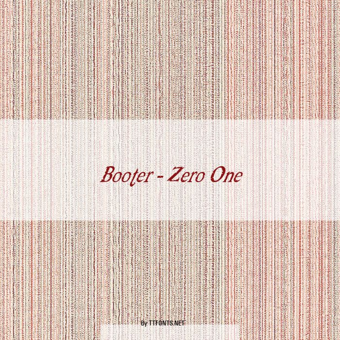 Booter - Zero One example