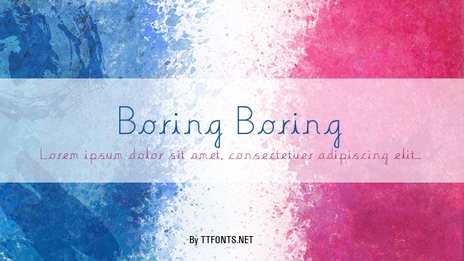 Boring Boring example