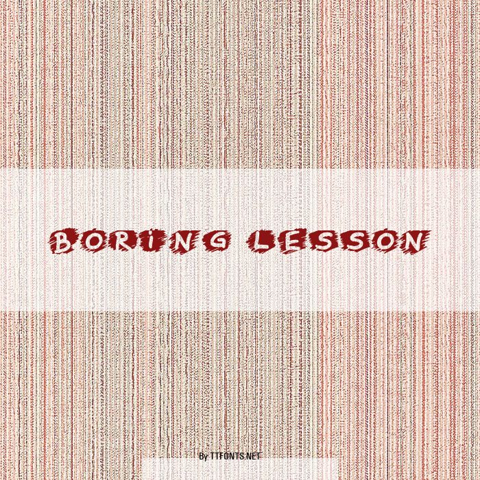 Boring Lesson example