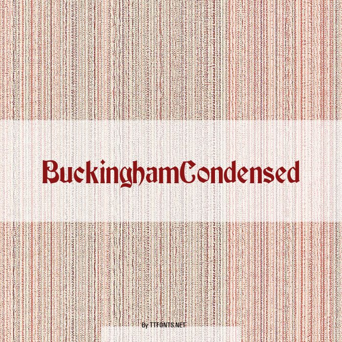 BuckinghamCondensed example
