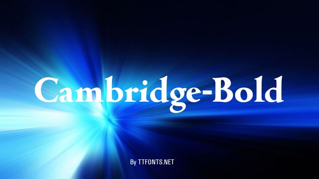 Cambridge-Bold example