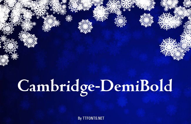 Cambridge-DemiBold example