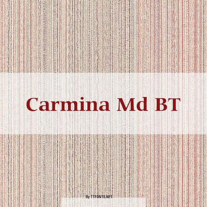 Carmina Md BT example