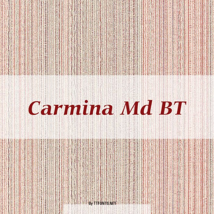 Carmina Md BT example