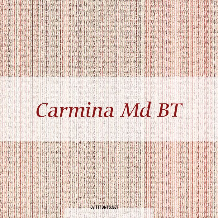 Carmina Md BT example