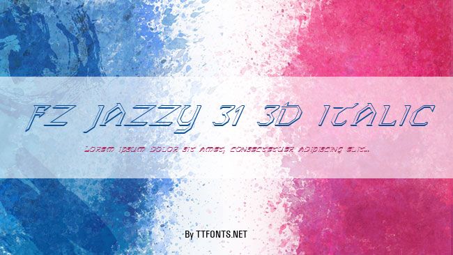 FZ JAZZY 31 3D ITALIC example