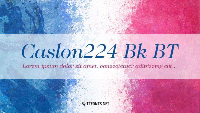 Caslon224 Bk BT example