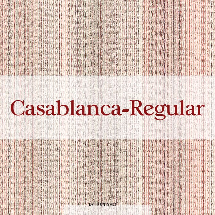 Casablanca-Regular example