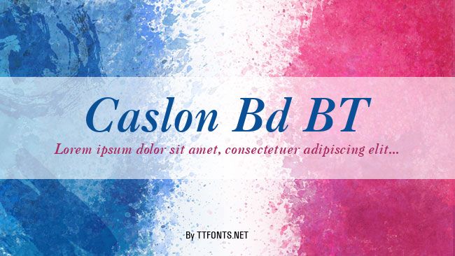 Caslon Bd BT example