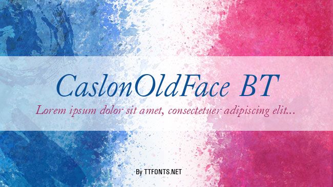 CaslonOldFace BT example