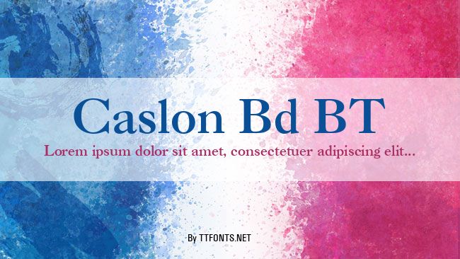 Caslon Bd BT example