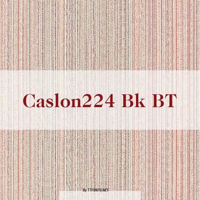 Caslon224 Bk BT example