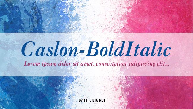 Caslon-BoldItalic example