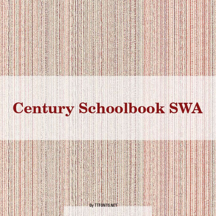 Century Schoolbook SWA example