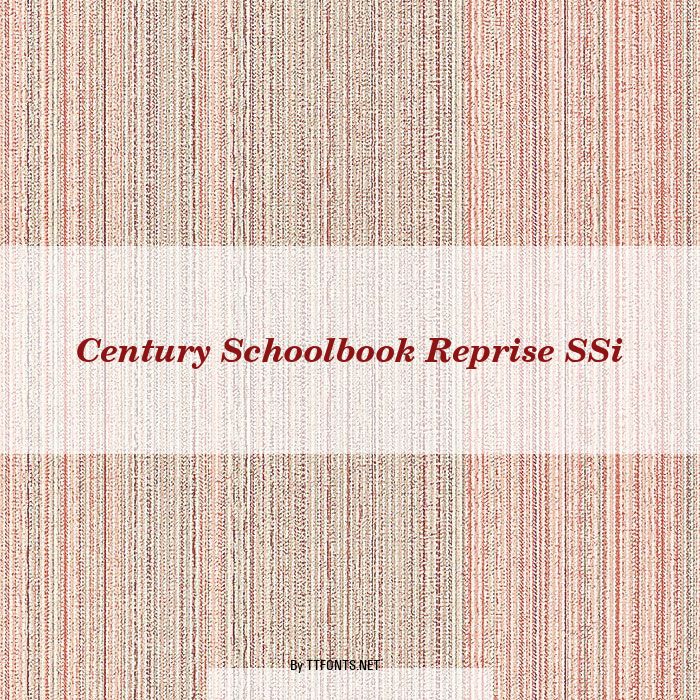 Century Schoolbook Reprise SSi example