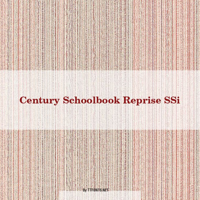 Century Schoolbook Reprise SSi example