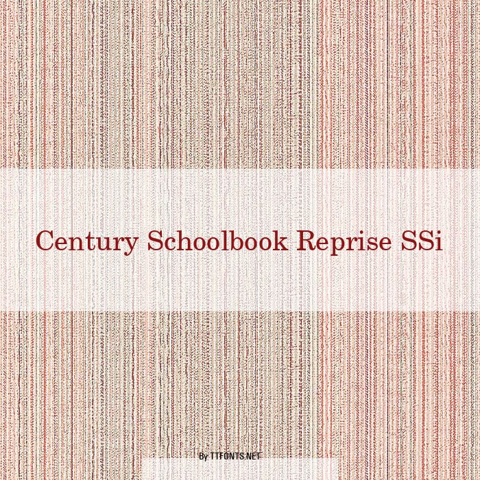 Century Schoolbook Reprise SSi example