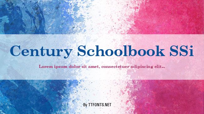 Century Schoolbook SSi example