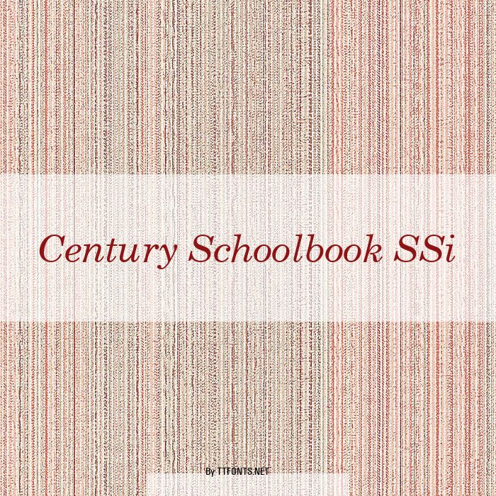 Century Schoolbook SSi example