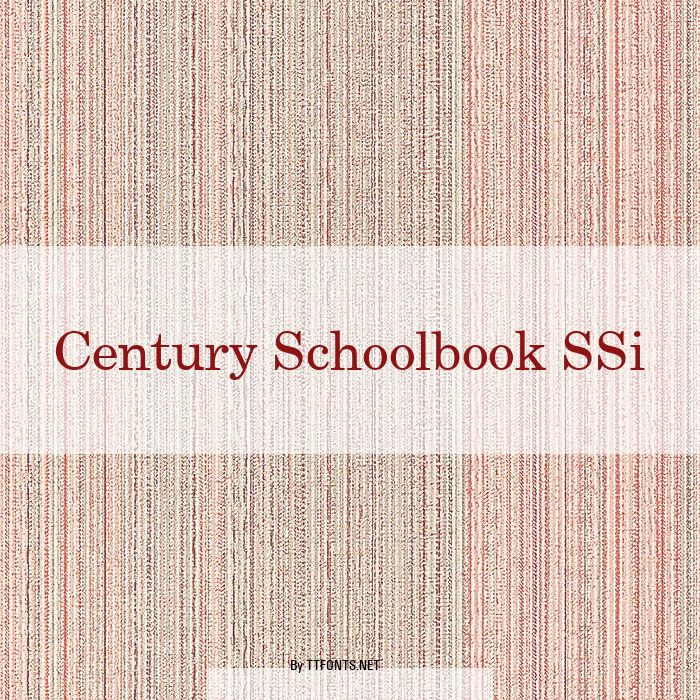 Century Schoolbook SSi example