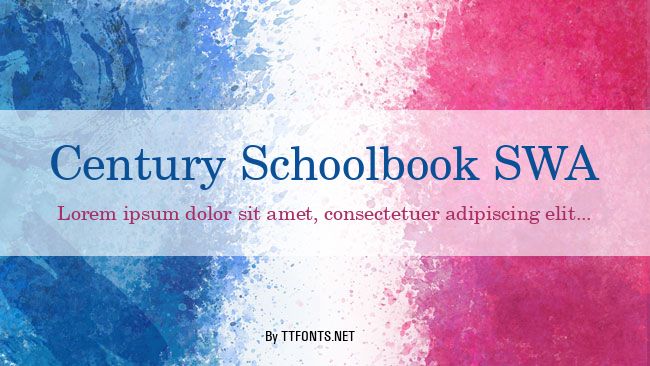 Century Schoolbook SWA example
