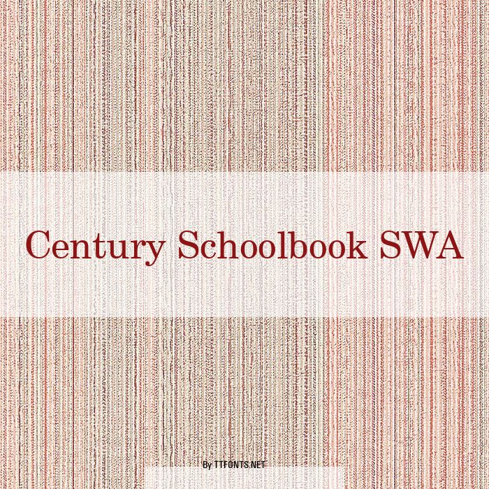 Century Schoolbook SWA example