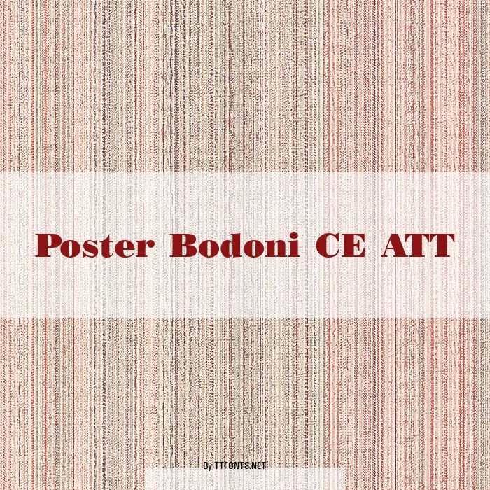 Poster Bodoni CE ATT example