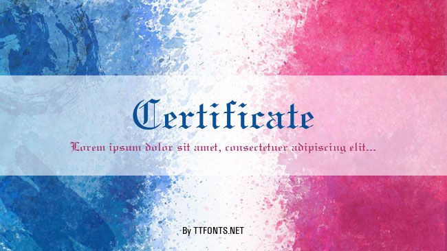 Certificate example