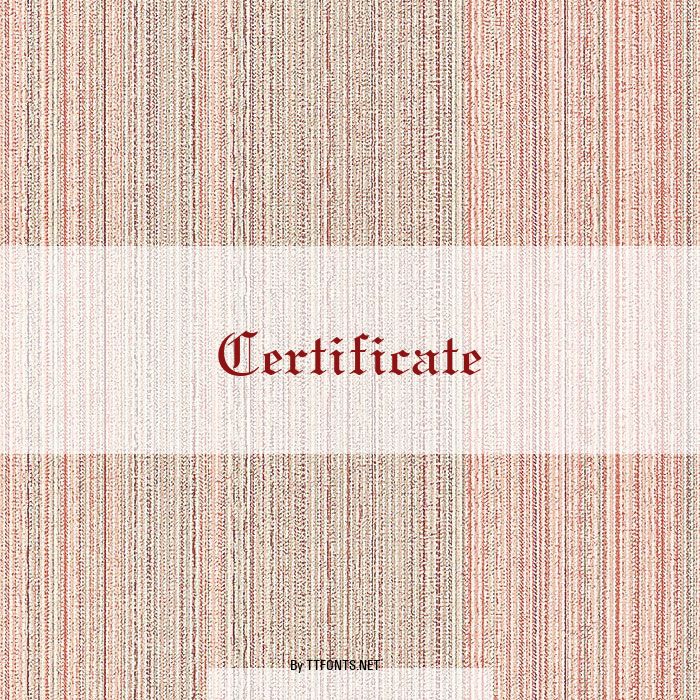 Certificate example