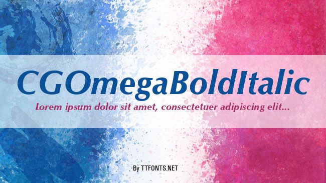 CGOmegaBoldItalic example