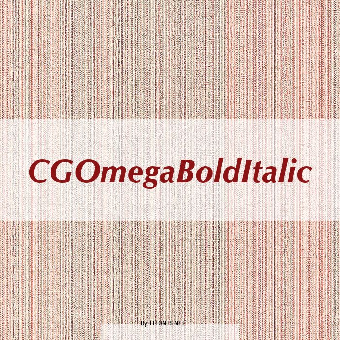 CGOmegaBoldItalic example