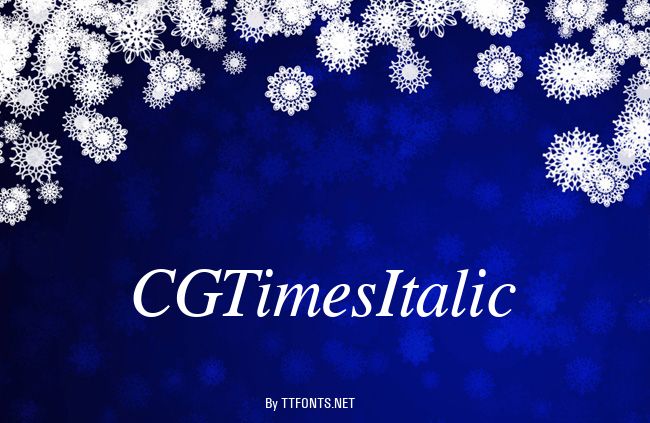 CGTimesItalic example