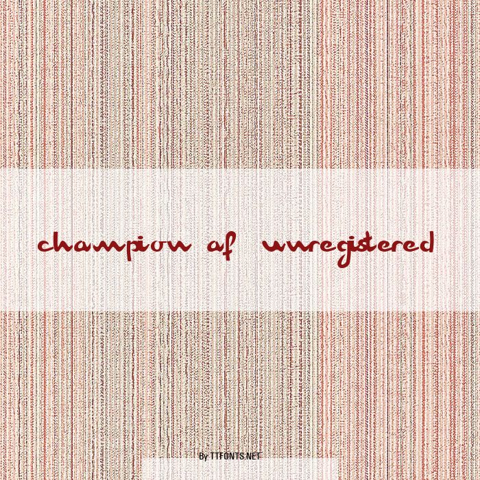 Champion AF (unregistered) example