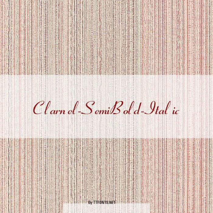 Clarnel-SemiBold-Italic example