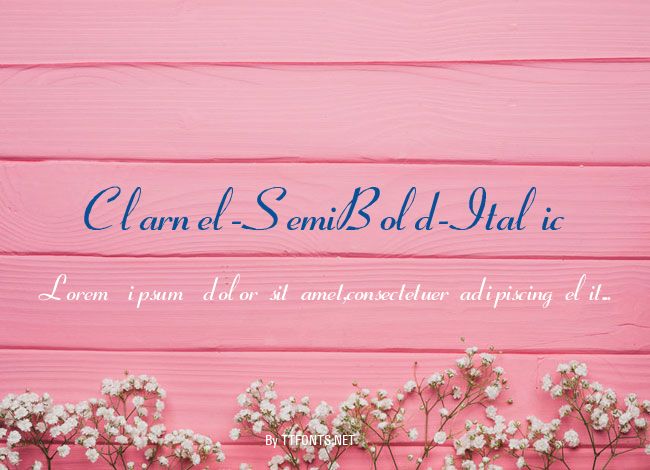Clarnel-SemiBold-Italic example