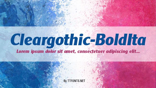 Cleargothic-BoldIta example