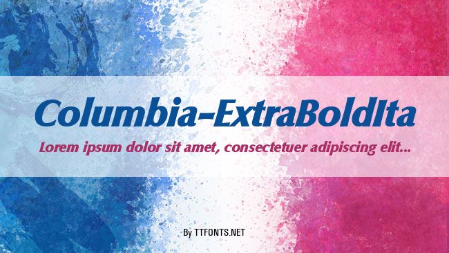 Columbia-ExtraBoldIta example