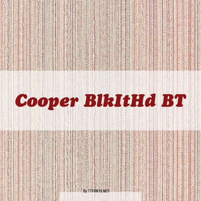 Cooper BlkItHd BT example