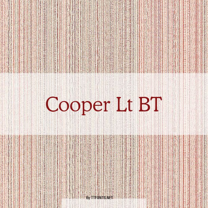 Cooper Lt BT example