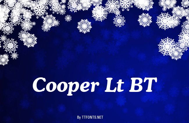 Cooper Lt BT example