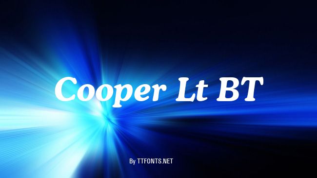 Cooper Lt BT example