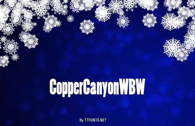 CopperCanyonWBW example