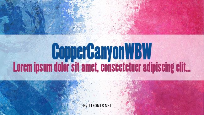 CopperCanyonWBW example