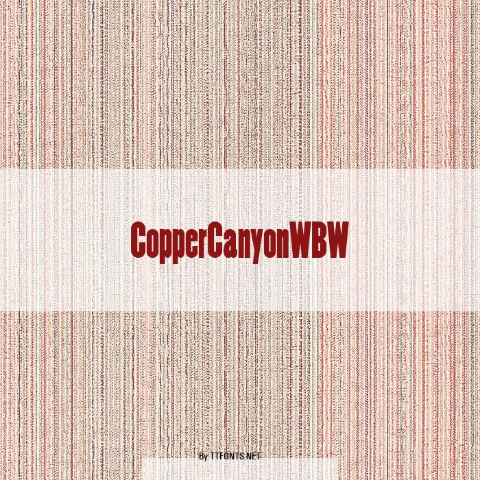 CopperCanyonWBW example